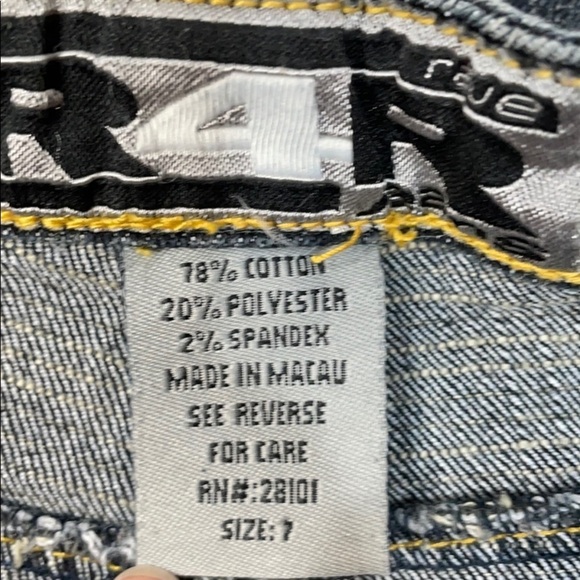 R4R JEANS Denim Jeans Front Buttons wide legged capris CUTE! - Picture 5 of 8